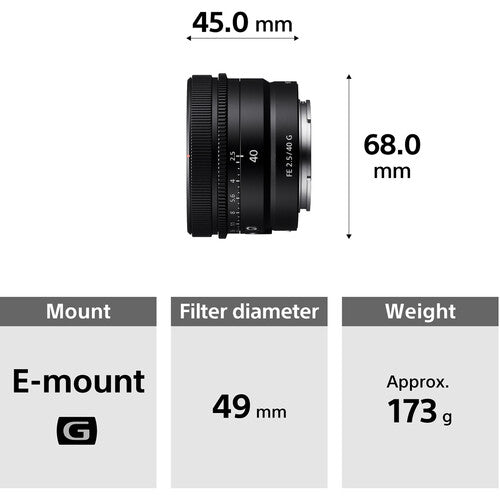 Sony FE 40mm F2.5 G