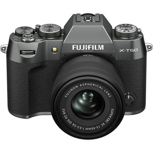 FUJIFILM X-T50, CHARCOAL SILVER with XC15- 45mmF3.5-5.6 OIS PZ Lens Kit
