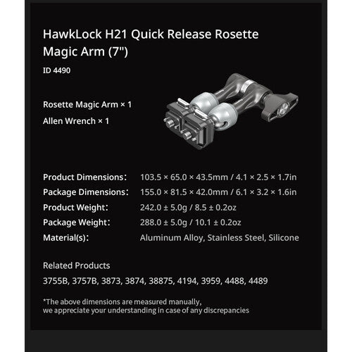 SmallRig HawkLock H21 Quick Release Magic Arm with Ball Head