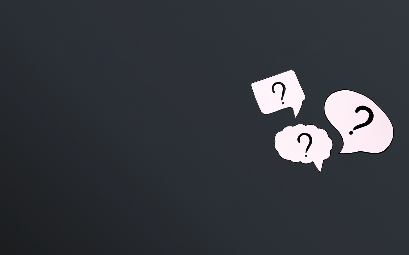 question marks inside of 3 speech bubbles