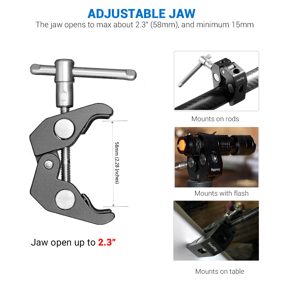 SmallRig Super Clamp w/ 1/4" and 3/8" thread