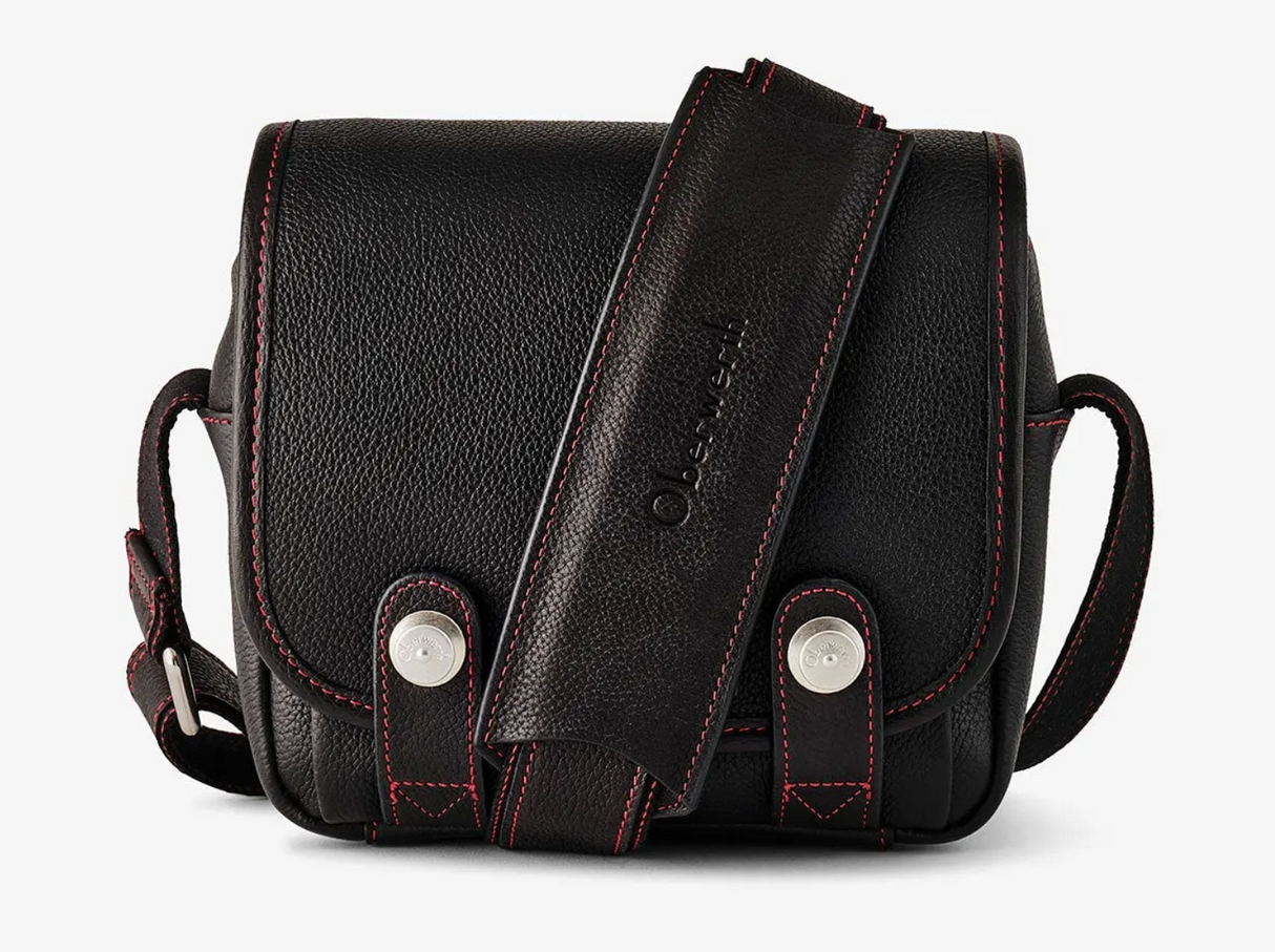 Oberwerth The Q Bag Luxury Cow-Hide black / Lining&stitching red