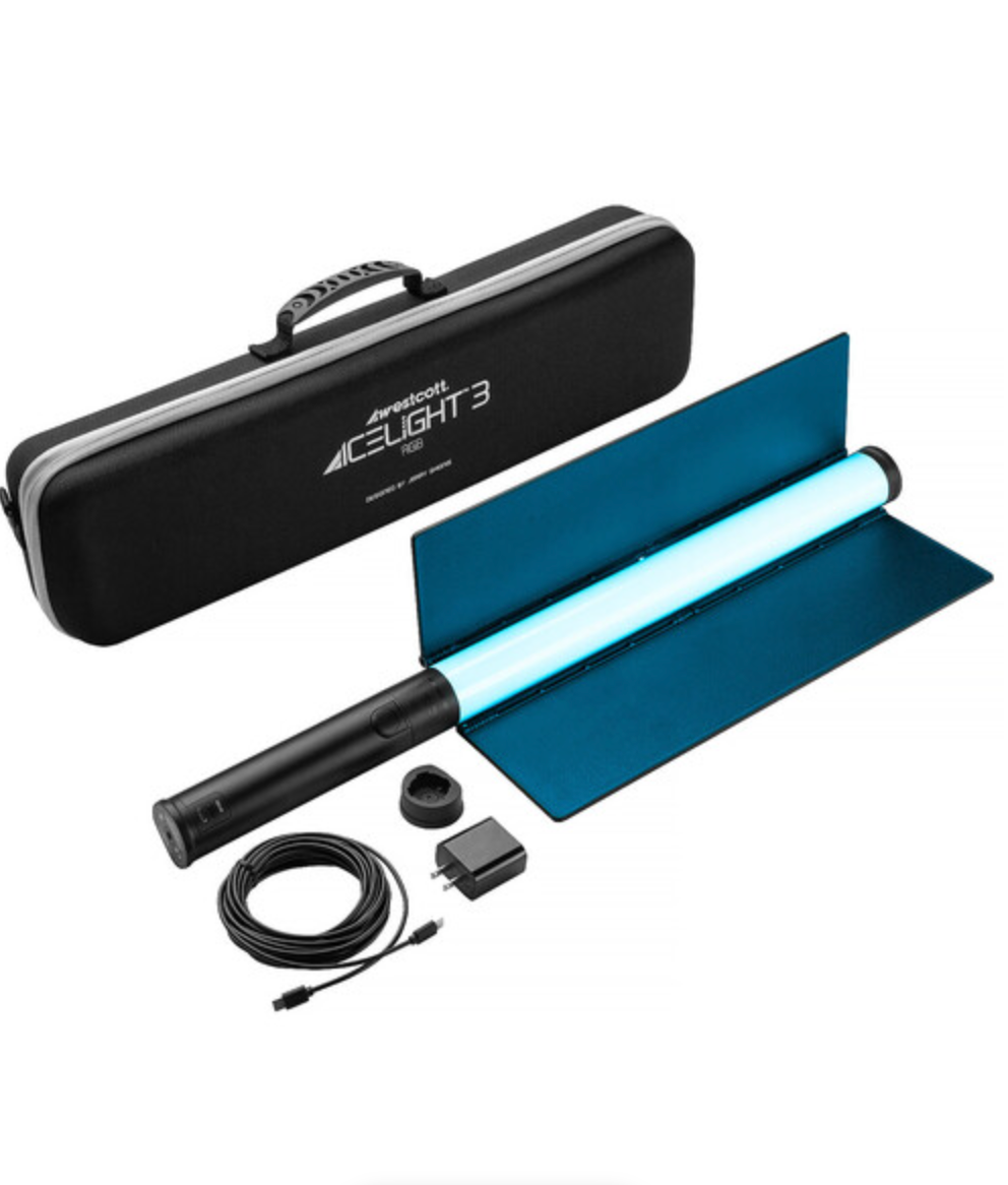 Westcott Ice Light 3 RGBWW LED Kit with Battery Grip & Barndoors