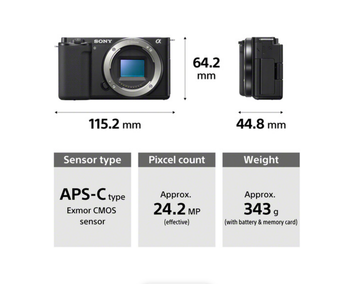 Sony ZV-E10 Mirrorless Camera with 16-50mm f/3.5-5.6 II Lens (Black)