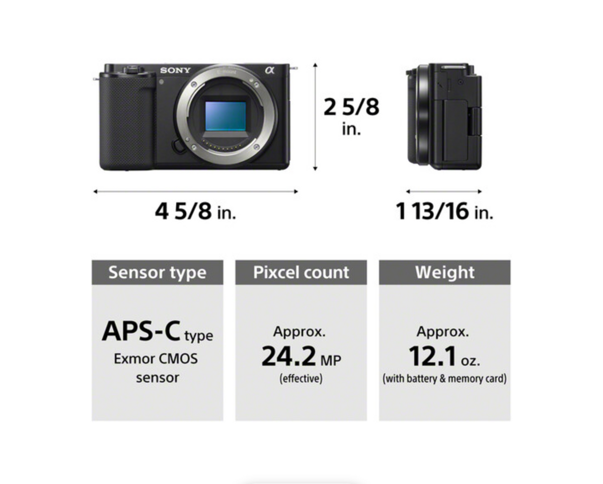 Sony ZV-E10 Mirrorless Camera with 16-50mm f/3.5-5.6 II Lens (Black)