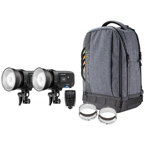 Westcott FJ250 250Ws Touchscreen Strobe with FJ-X3 M Universal Trigger (2-Light Backpack Kit)