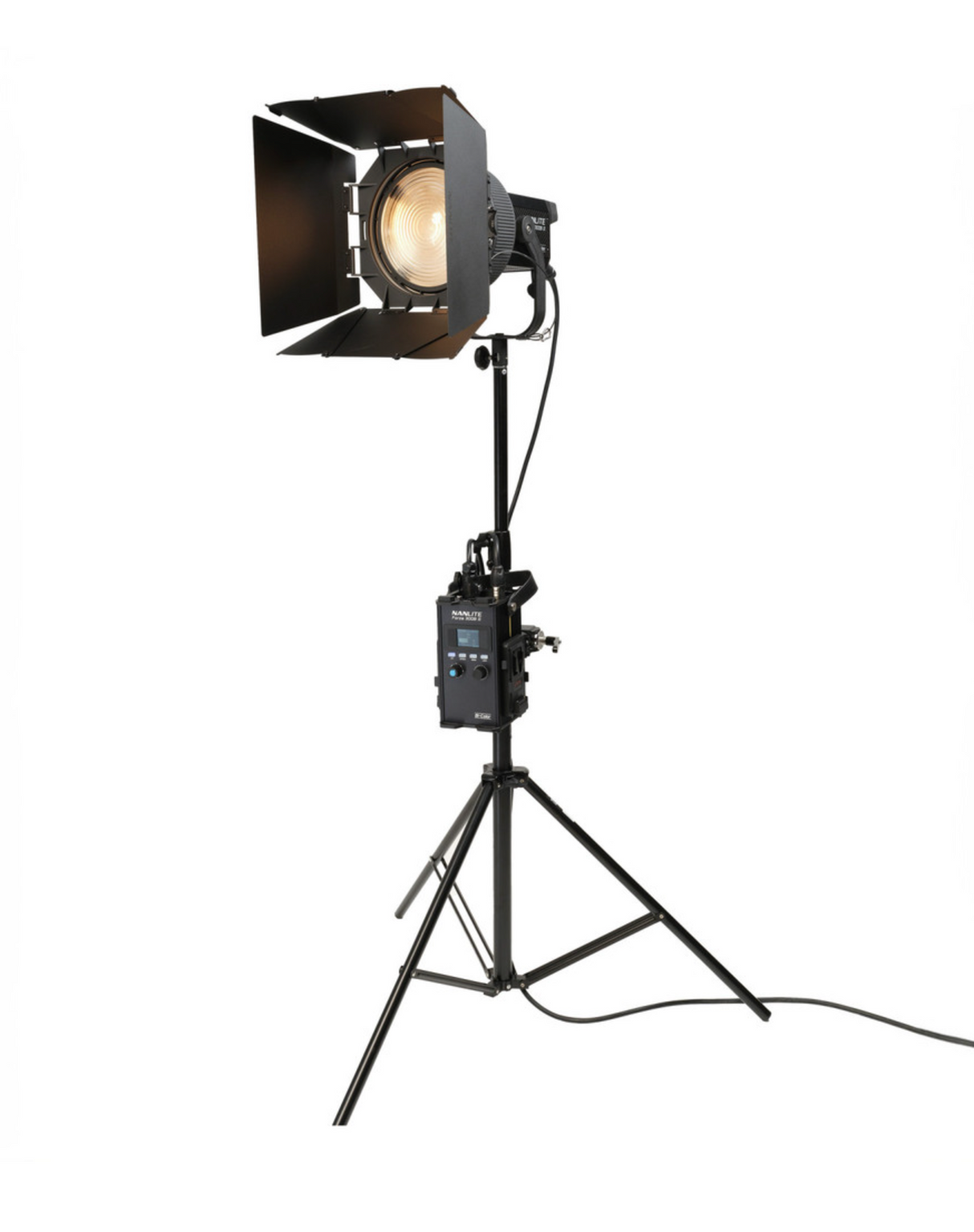 Nanlite Forza 300B II LED Spotlight and FL-20G Fresnel Rolling Case Kit (Open Box)