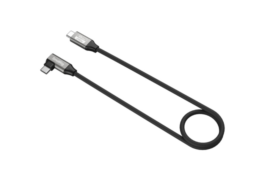SmallRig USB-C Data Cable (Straight to Angled, 60cm / 23.6in) (40Gbps + 240W + 8K)