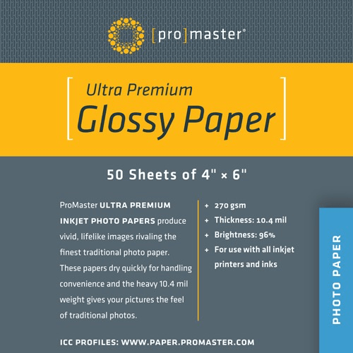 Shop Promaster Ultra Premium Glossy Paper - 4"x6" - 50 Sheets by Promaster at Nelson Photo & Video