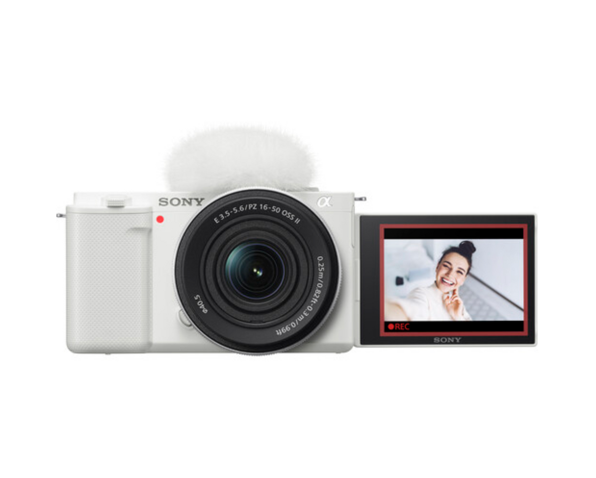 Sony ZV-E10 Mirrorless Camera with 16-50mm f/3.5-5.6 II Lens (White)