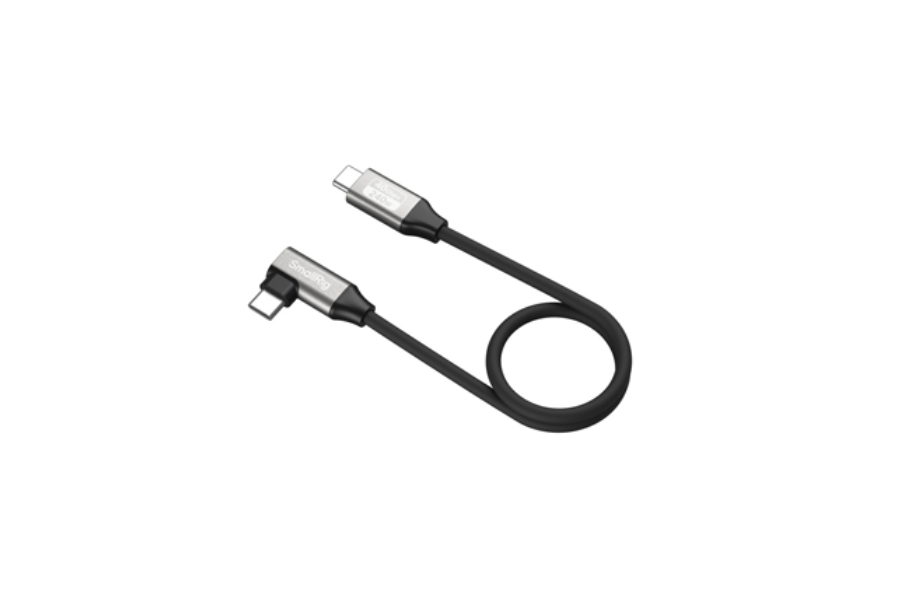 SmallRig USB-C Data Cable (Straight to Angled, 35cm / 13.8in) (40Gbps + 240W + 8K)