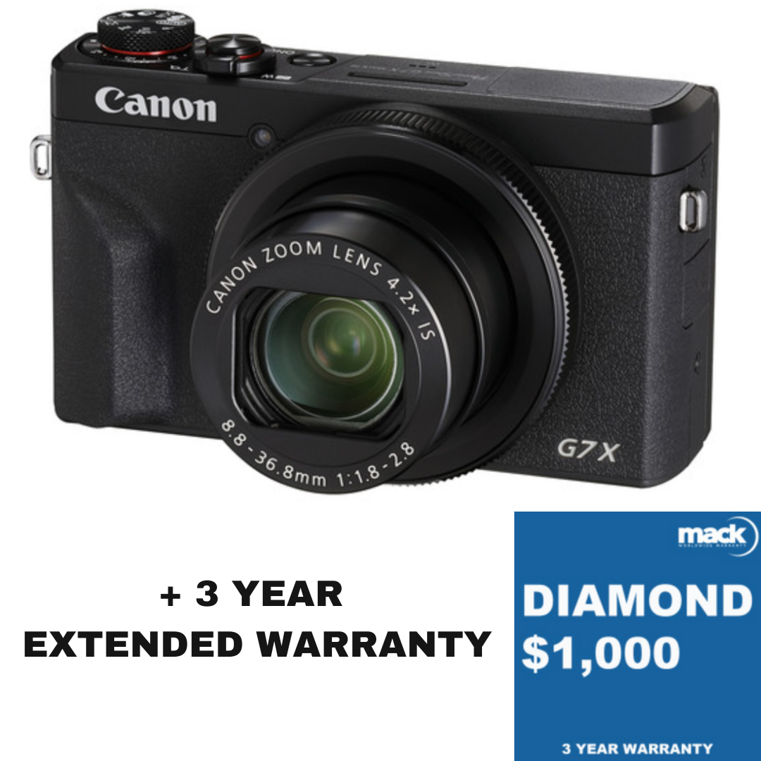Canon PowerShot G7 X Mark III Digital Camera (Black) with MACK 3 Year Diamond Warranty - Under $1,000