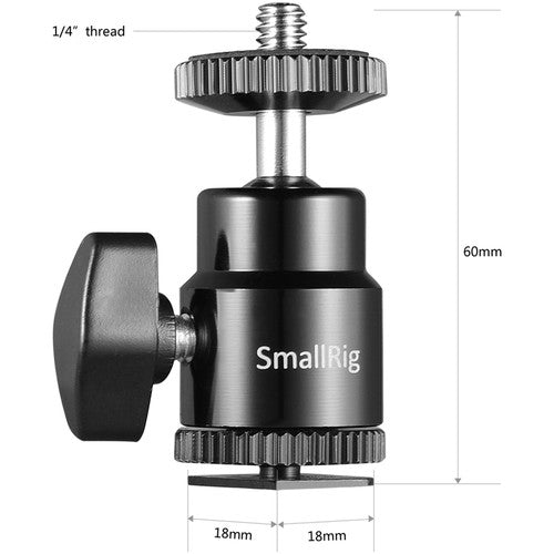 SmallRig 1/4" Camera Hot shoe Mount with Additional 1/4" Screw (2pcs Pack)2059