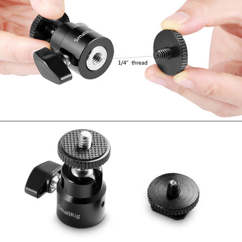 SmallRig 1/4" Camera Hot shoe Mount with Additional 1/4" Screw (2pcs Pack)2059