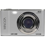 MINOLTA MND20 44 MP / 2.7K Ultra HD Digital Camera (Silver)