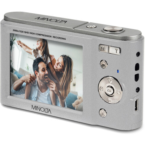 MINOLTA MND20 44 MP / 2.7K Ultra HD Digital Camera (Silver)