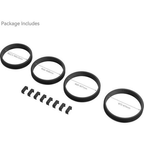 SmallRig 62.5-64.5mm / 66-68mm / 69-71mm / 72-74mm Seamless Focus Gear Ring Kit