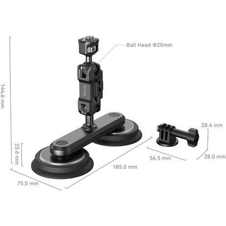 SmallRig Dual Magnetic Suction Cup Mounting Support Kit for Action Cameras