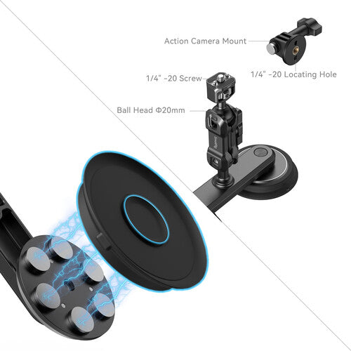 SmallRig Dual Magnetic Suction Cup Mounting Support Kit for Action Cameras