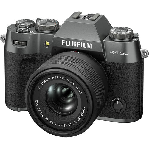 FUJIFILM X-T50, CHARCOAL SILVER with XC15- 45mmF3.5-5.6 OIS PZ Lens Kit