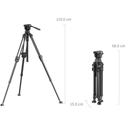 SmallRig Lightweight Video Carbon Fiber Tripod Kit AD-50