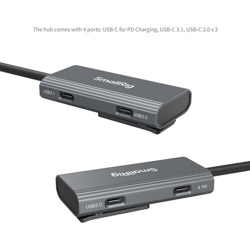 SmallRig 4-in-1 USB-C Hub PD 100W / USB-C 3.1 / USB-C 2.0 with Audio Adapter x 2