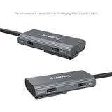 SmallRig 4-in-1 USB-C Hub PD 100W / USB-C 3.1 / USB-C 2.0 with Audio Adapter x 2