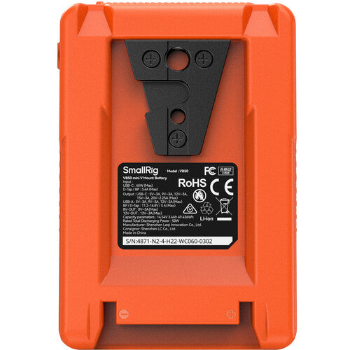 SmallRig VB50 Mini V-Mount Battery (50Wh, Orange)