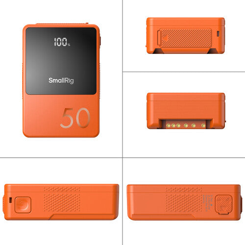 SmallRig VB50 Mini V-Mount Battery (50Wh, Orange)