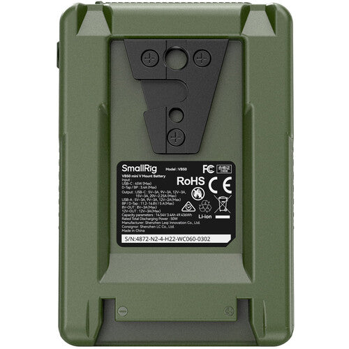 SmallRig VB50 Mini V-Mount Battery (50Wh, Green)