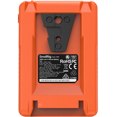 SmallRig VB99 Mini V-Mount Battery (99Wh, Orange)