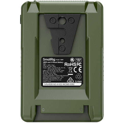 SmallRig VB99 Mini V-Mount Battery (99Wh, Green)