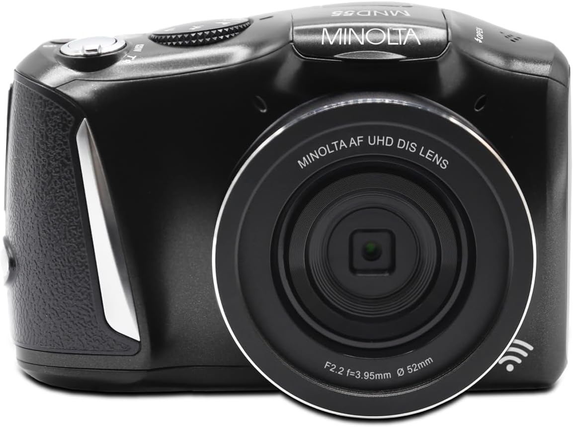 MINOLTA MND55 64 MP Autofocus / 4K Ultra HD Camera w/WiFi (Black) - No memory card