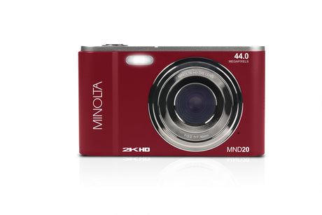 Minolta MND20 44 MP / 2.7K Quad HD Digital Camera (Red)