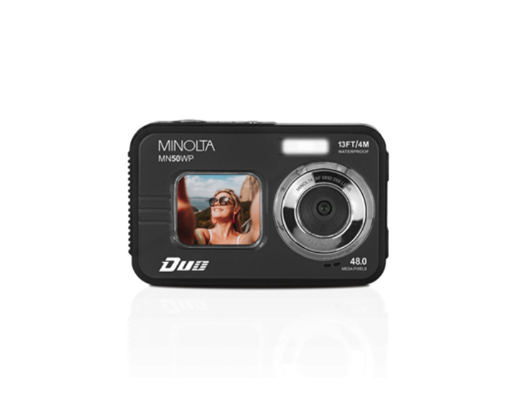 MINOLTA MN50WP Duo 48 MP Autofocus / 5K Ultra HD Waterproof Camera w/ Dual LCD (Black)