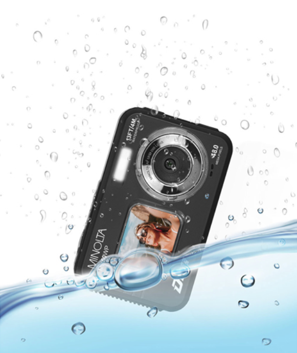 MINOLTA MN50WP Duo 48 MP Autofocus / 5K Ultra HD Waterproof Camera w/ Dual LCD (Black)