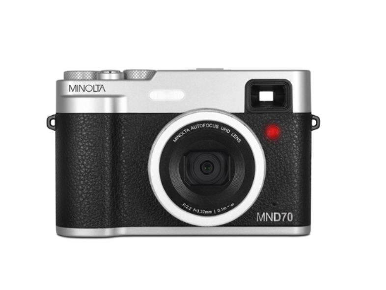 MINOLTA MND70 Retro 48 MP Autofocus / 5K Ultra HD Dual Lens Camera w/WiFi (Silver/Black)