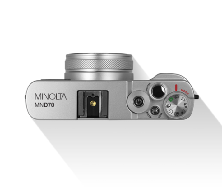 MINOLTA MND70 Retro 48 MP Autofocus / 5K Ultra HD Dual Lens Camera w/WiFi (Silver/Black)