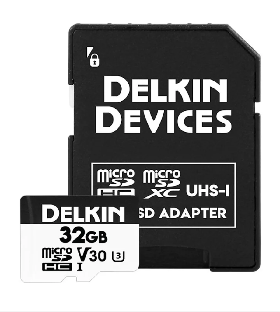 DJI Osmo Pocket 3 Gimbal with Delkin Devices 32GB Advantage MicroSDHC UHS-I V30 660x U3
