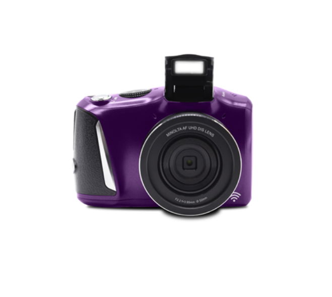 MINOLTA MND55 64 MP Autofocus / 4K Ultra HD Camera w/WiFi (Purple)