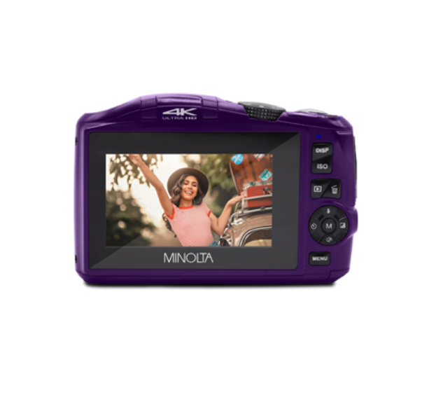 MINOLTA MND55 64 MP Autofocus / 4K Ultra HD Camera w/WiFi (Purple)