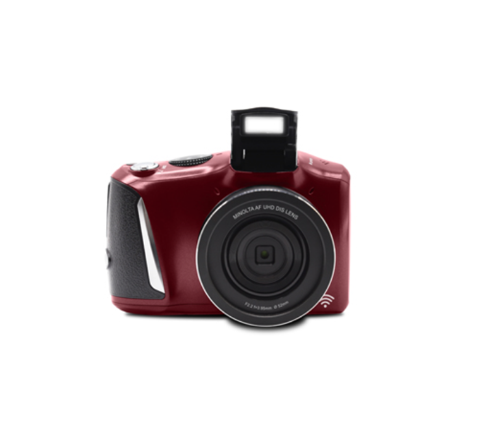 MINOLTA MND55 64 MP Autofocus / 4K Ultra HD Camera w/WiFi (Red)