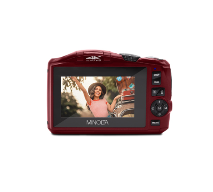 MINOLTA MND55 64 MP Autofocus / 4K Ultra HD Camera w/WiFi (Red)