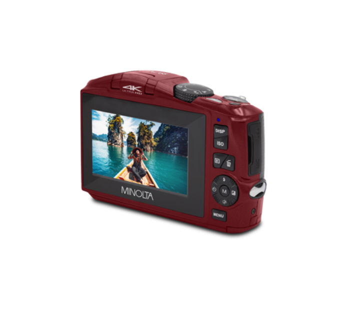 MINOLTA MND55 64 MP Autofocus / 4K Ultra HD Camera w/WiFi (Red)