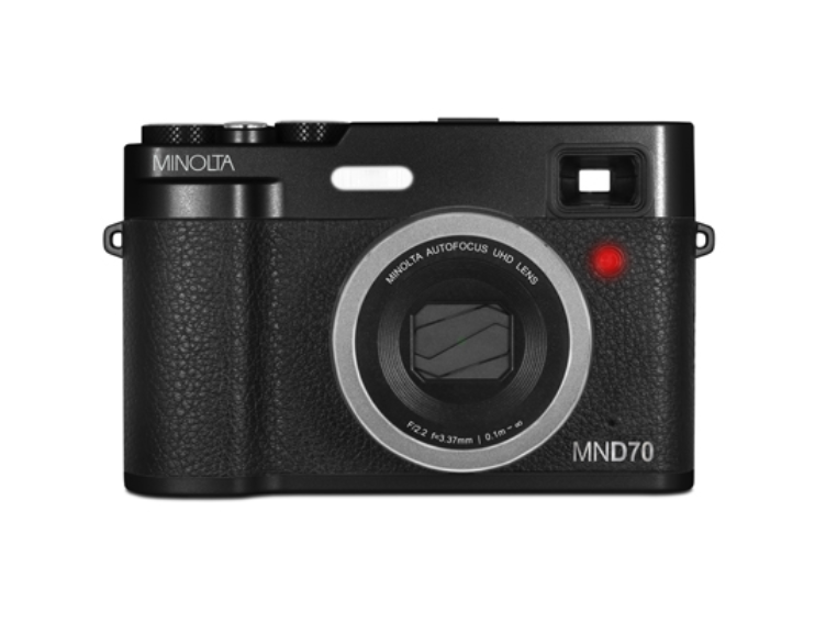 MINOLTA MND70 Retro 48 MP Autofocus / 5K Ultra HD Dual Lens Camera w/WiFi (Black) - No memory card