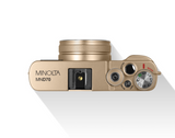 MINOLTA MND70 Retro 48 MP Autofocus / 5K Ultra HD Dual Lens Camera w/WiFi (Gold/Brown)