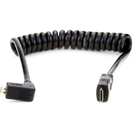 Shop Atomos ATOMCAB005 Coiled Right-angle Micro HDMI to Micro HDMI Cable (30-45cm) by Atomos at Nelson Photo & Video
