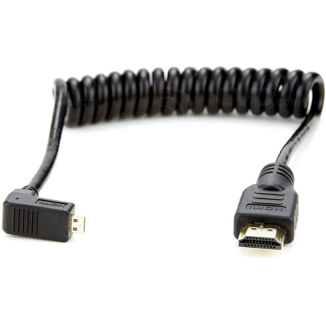 Shop Atomos ATOMCAB007 Coiled Right-angle Micro HDMI to Full HDMI Cable (30-45cm) by Atomos at Nelson Photo & Video