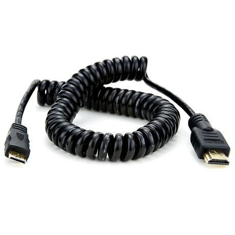 Shop Atomos ATOMCAB008 Coiled Full HDMI to Mini HDMI Cable (30-45cm) by Atomos at Nelson Photo & Video