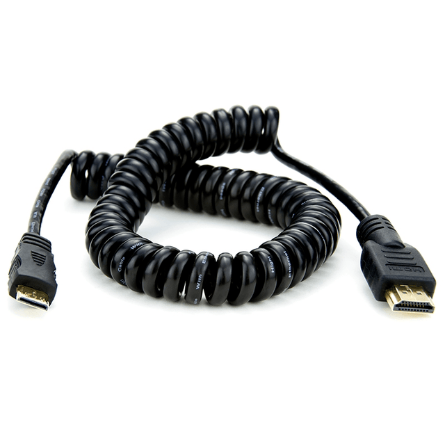 Shop Atomos ATOMCAB009 Coiled Full HDMI to Mini HDMI Cable (50-65cm) by Atomos at Nelson Photo & Video